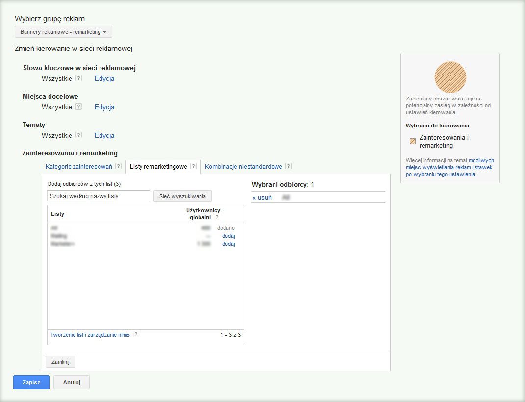 Odbiorcy - remarketing