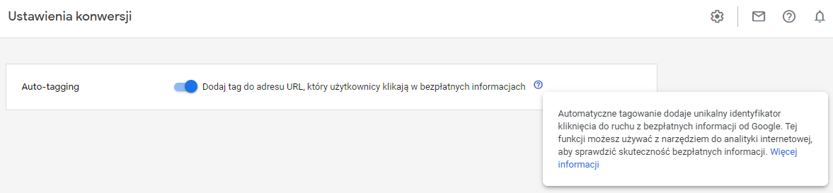 Funkcja automatycznego tagowania dla darmowych wyników produktowych w Google Zakupy
