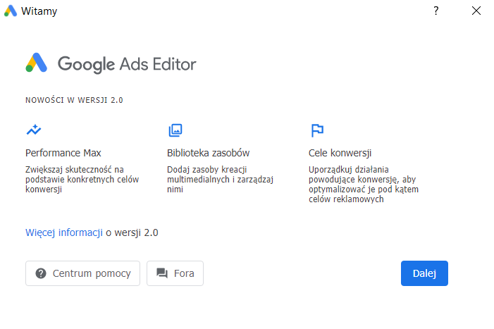 Nowa wersja Edytora Google Ads (22.03.2022)
