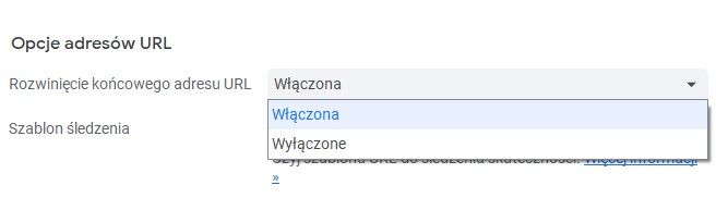 Rozszerzenie końcowego adresu URL