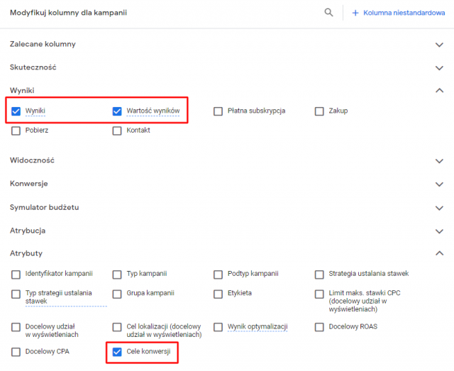 3 nowe kolumny w Google Ads