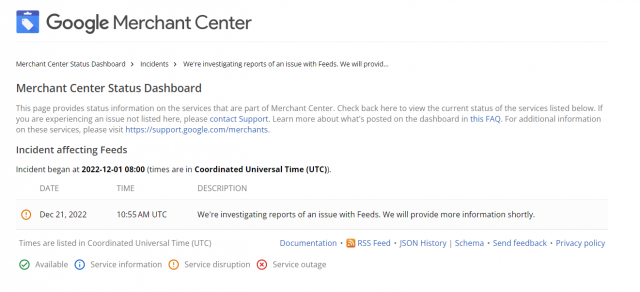 Problem z feedami w Google Merchant Center