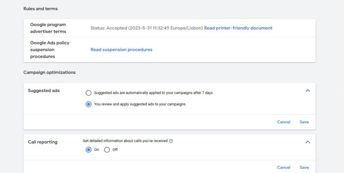 Automatyczne stosowanie reklam jako opcja podczas tworzenia konta Google Ads
