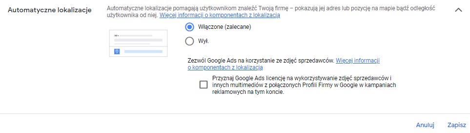Automatyczne lokalizacje - zdjęcia z Profilu Firmy w Google