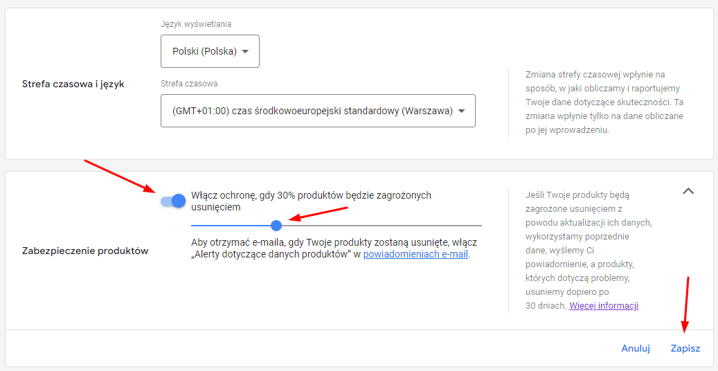 Zabezpieczenie produktów w Google Merchant Center