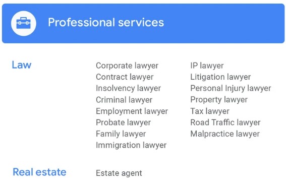 Dodatkowe profesje w reklamach usług lokalnych