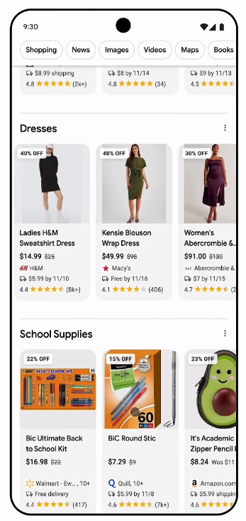 Nowości w Google Zakupy