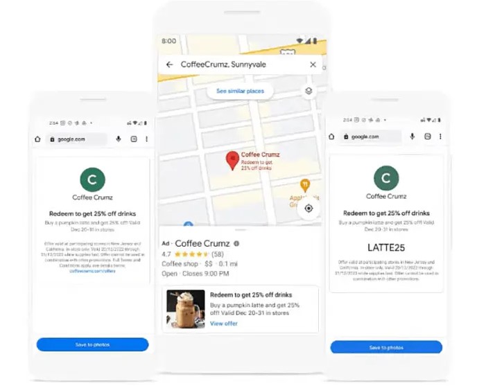 Kupony cyfrowe w kampaniach Performance Max w Mapach Google