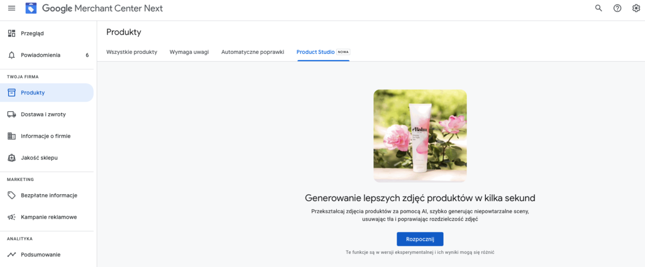 Product Studio w Google Merchant Center Next