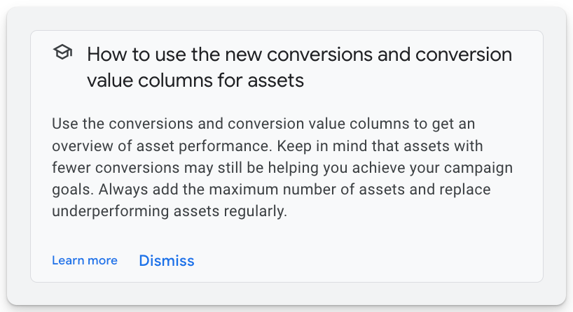 Nowe dane konwersji na poziomie zasobów Google Ads w Performance Max