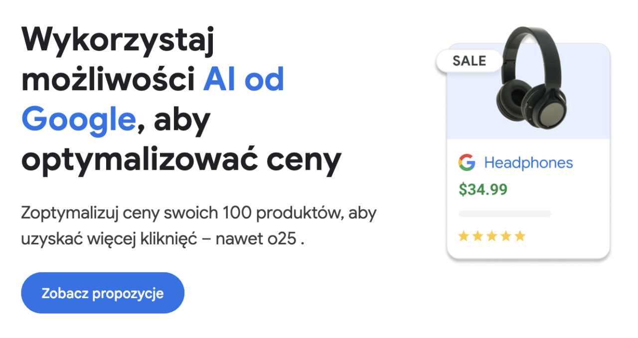 Optymalizacja cen w Google Merchant Center z pomocą AI