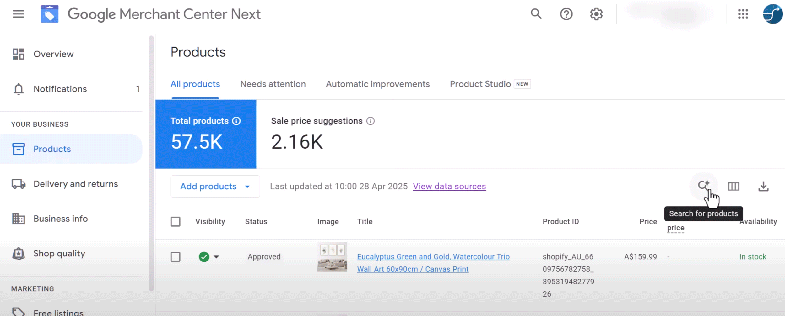 Nowa funkcja „Search for Products” w Google Merchant Center