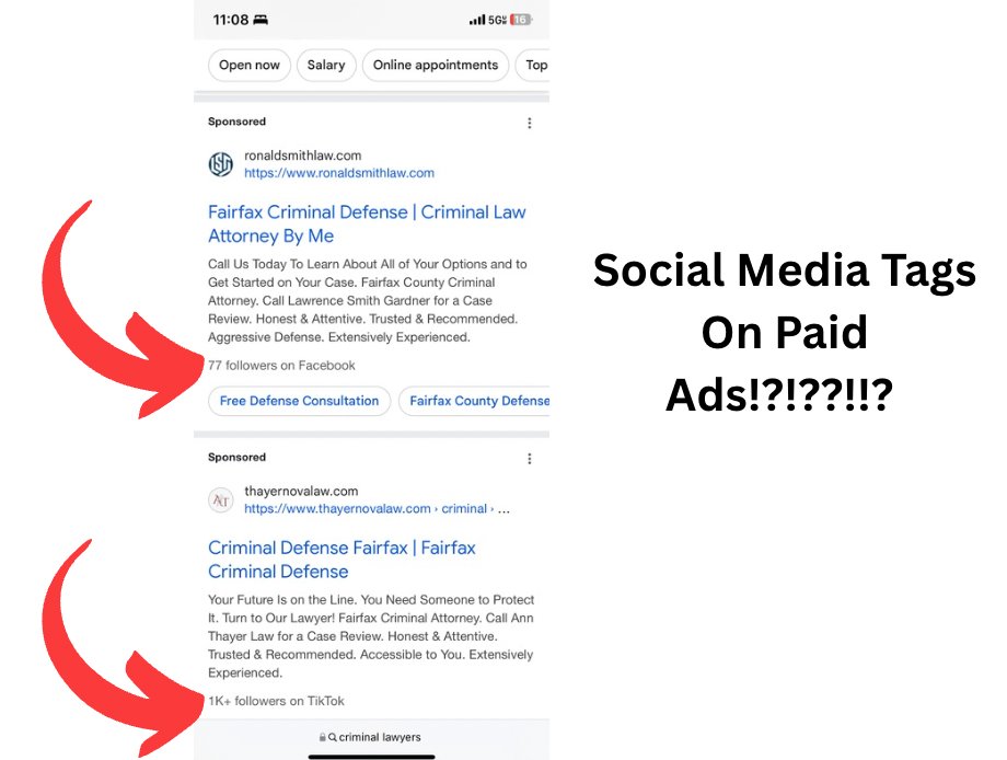Liczba obserwujących z Facebooka i TikToka pod reklamą Google Ads