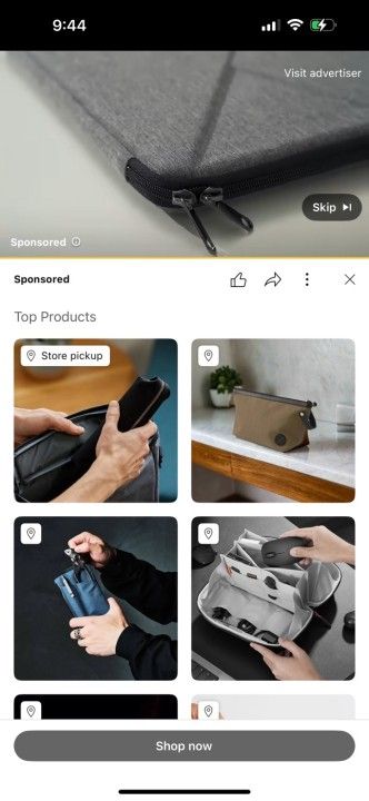 Etykieta „Odbiór w sklepie” w reklamach na YouTube'ie