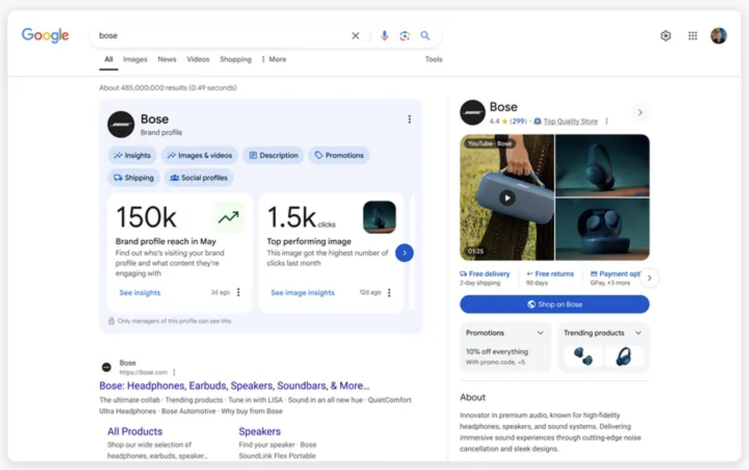 Profil marki w Google Search