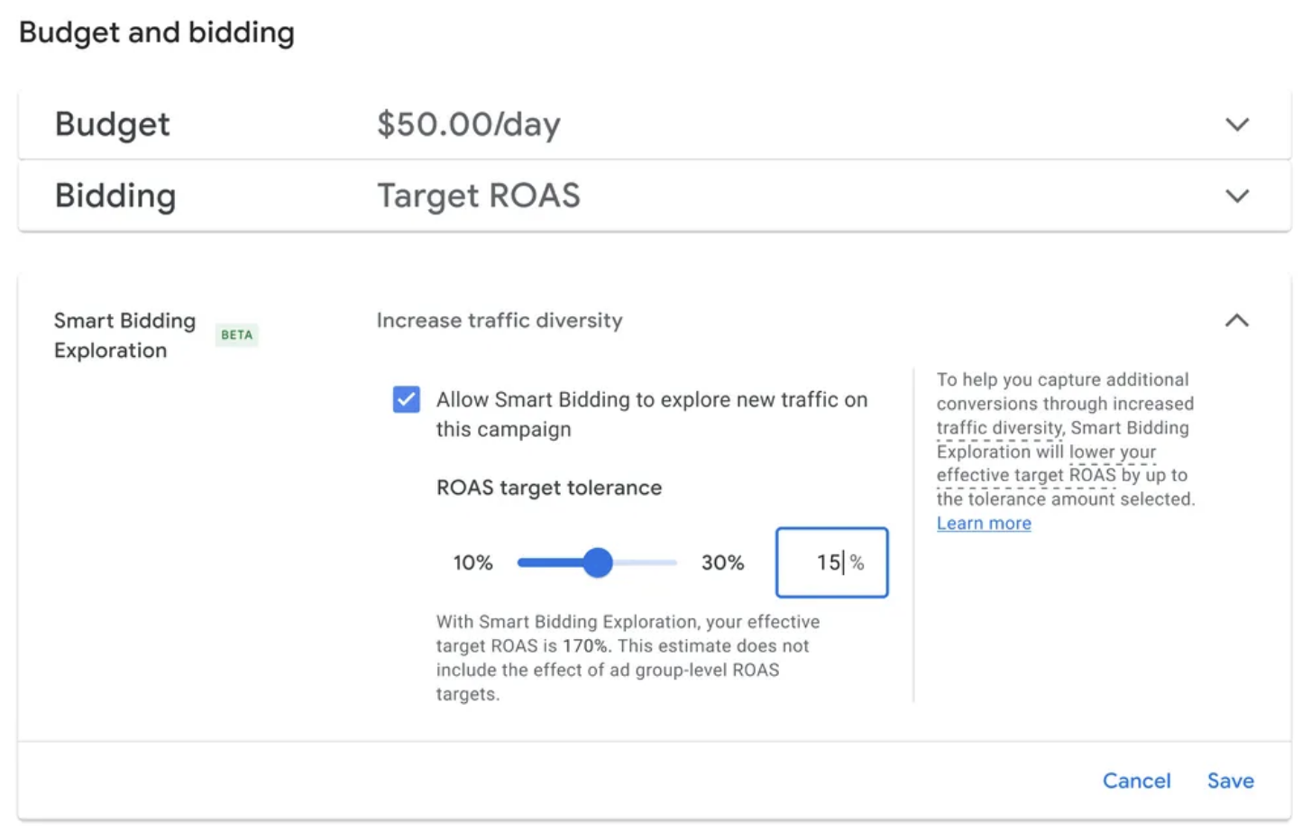 Smart Bidding Exploration