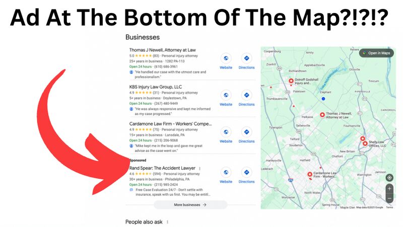 Google testuje wyświetlanie reklam PPC poniżej mapy lokalnej