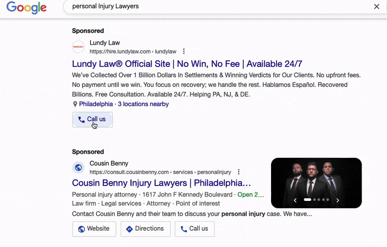 Google testuje różne kolory i kształty przycisków zasobów w reklamach w wyszukiwarce