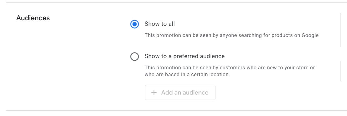 Google Merchant Center: promocje tylko dla wybranych odbiorców