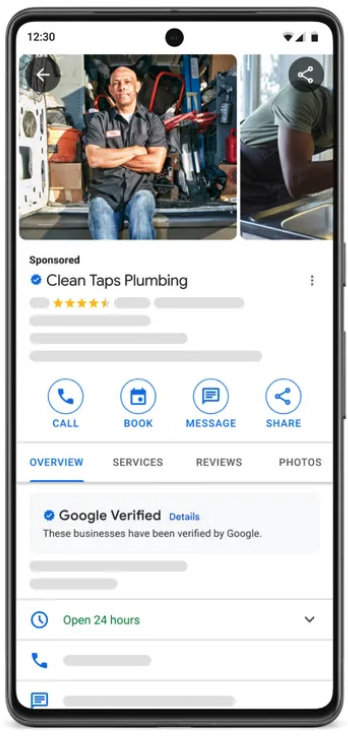 Oznaczenie Google Verified w reklamach usług lokalnych (LSA)