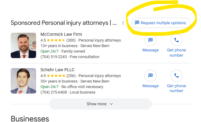 Reklamy Usług Lokalnych - nowe przyciski „Get competitive quotes” i „Request multiple opinions”