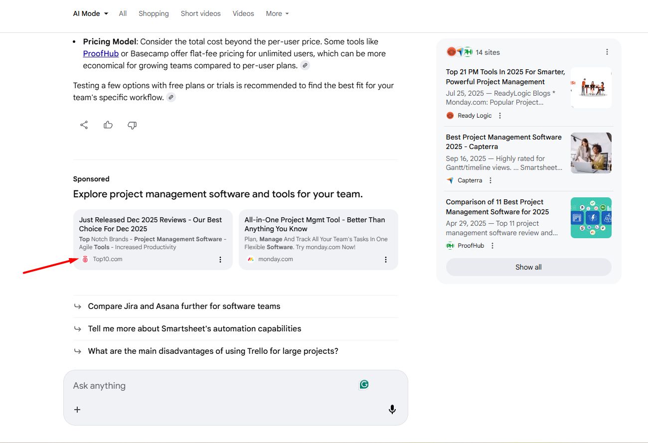 Kolejne reklamy w Google AI Mode