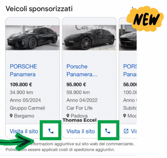 Reklamy pojazdów z rozszerzeniem połączeń 