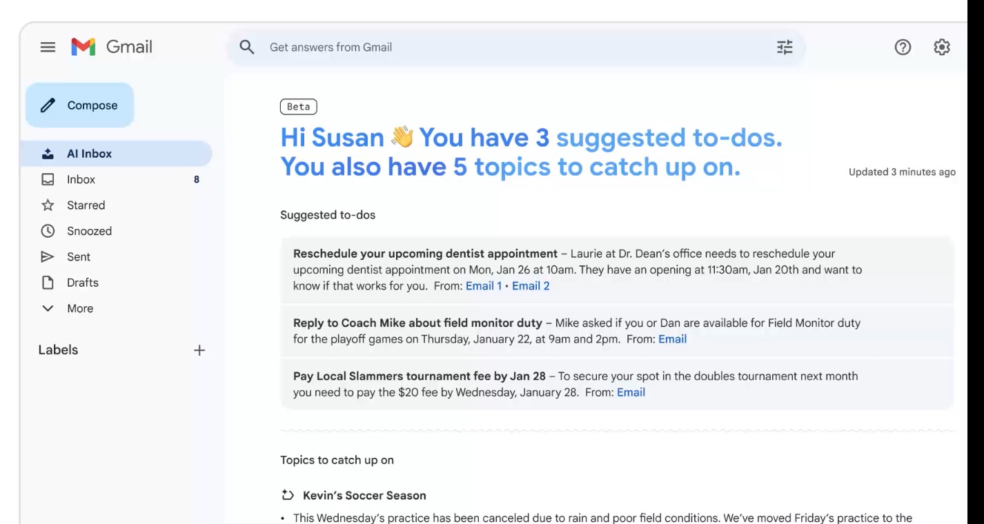 AI Overviews w Gmailu - potencjalnie nowa przestrzeń dla reklam Google Ads