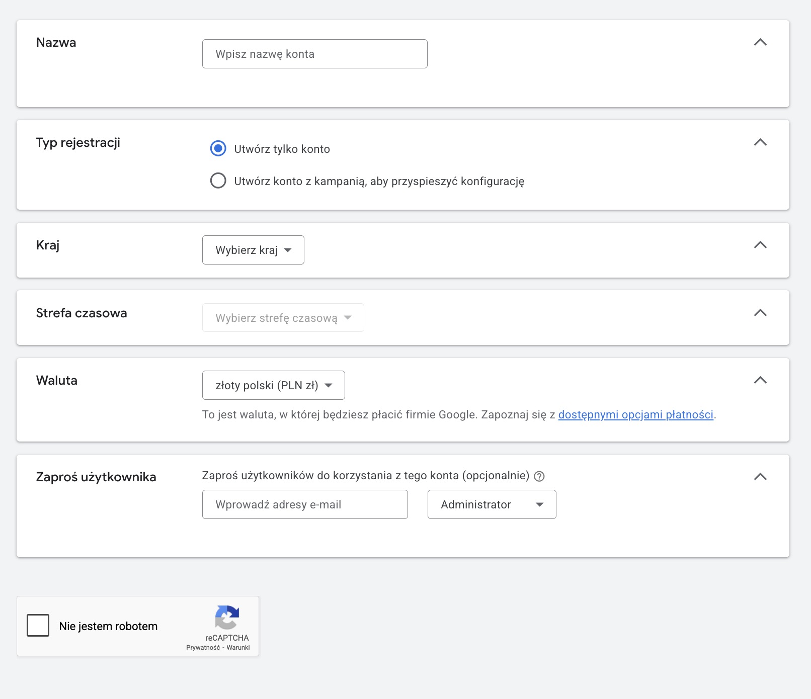 Nowy typ rejestracji kont Google Ads w MCK