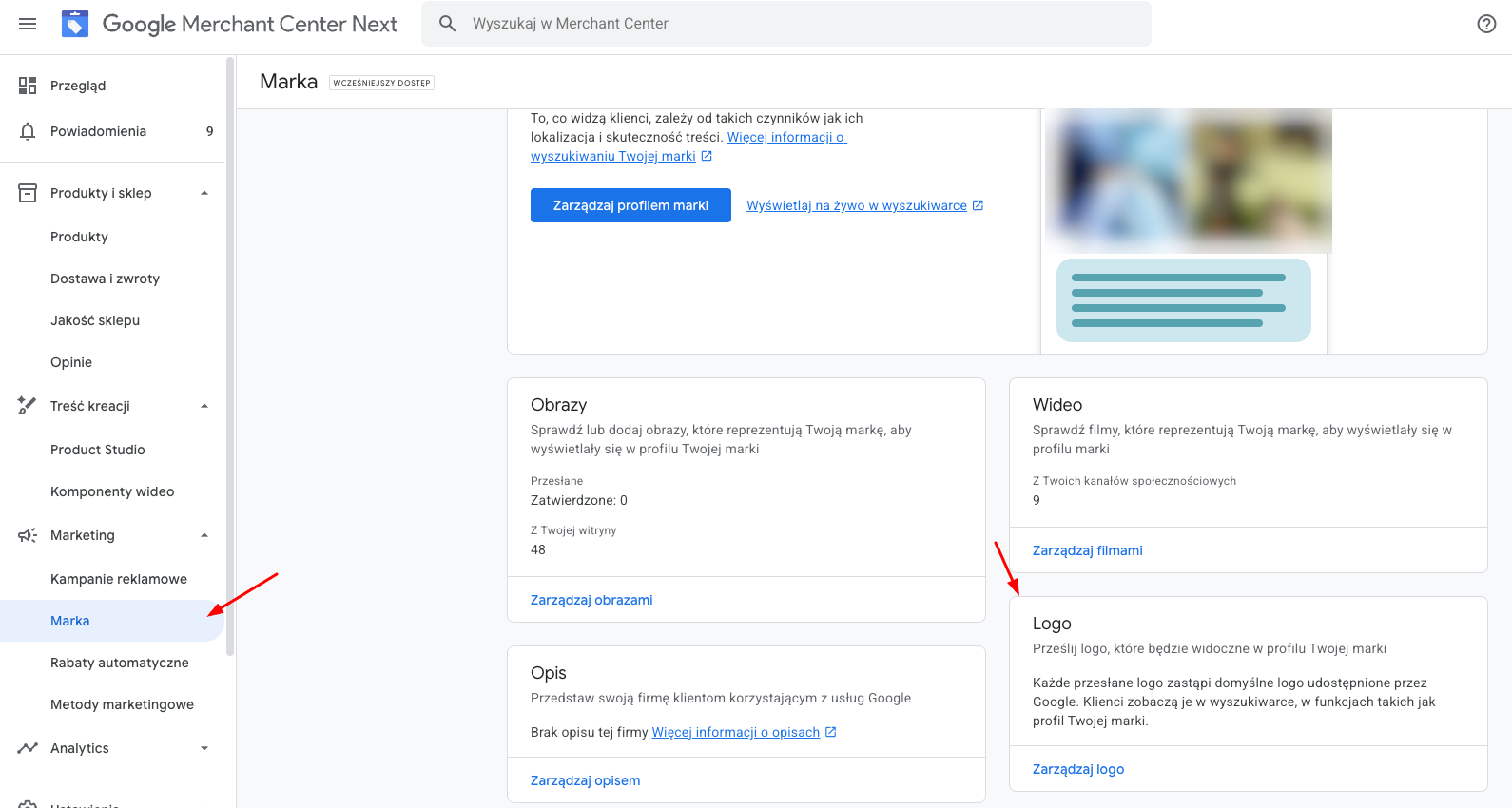 Google zmienia miejsce zarządzania logo w Merchant Center