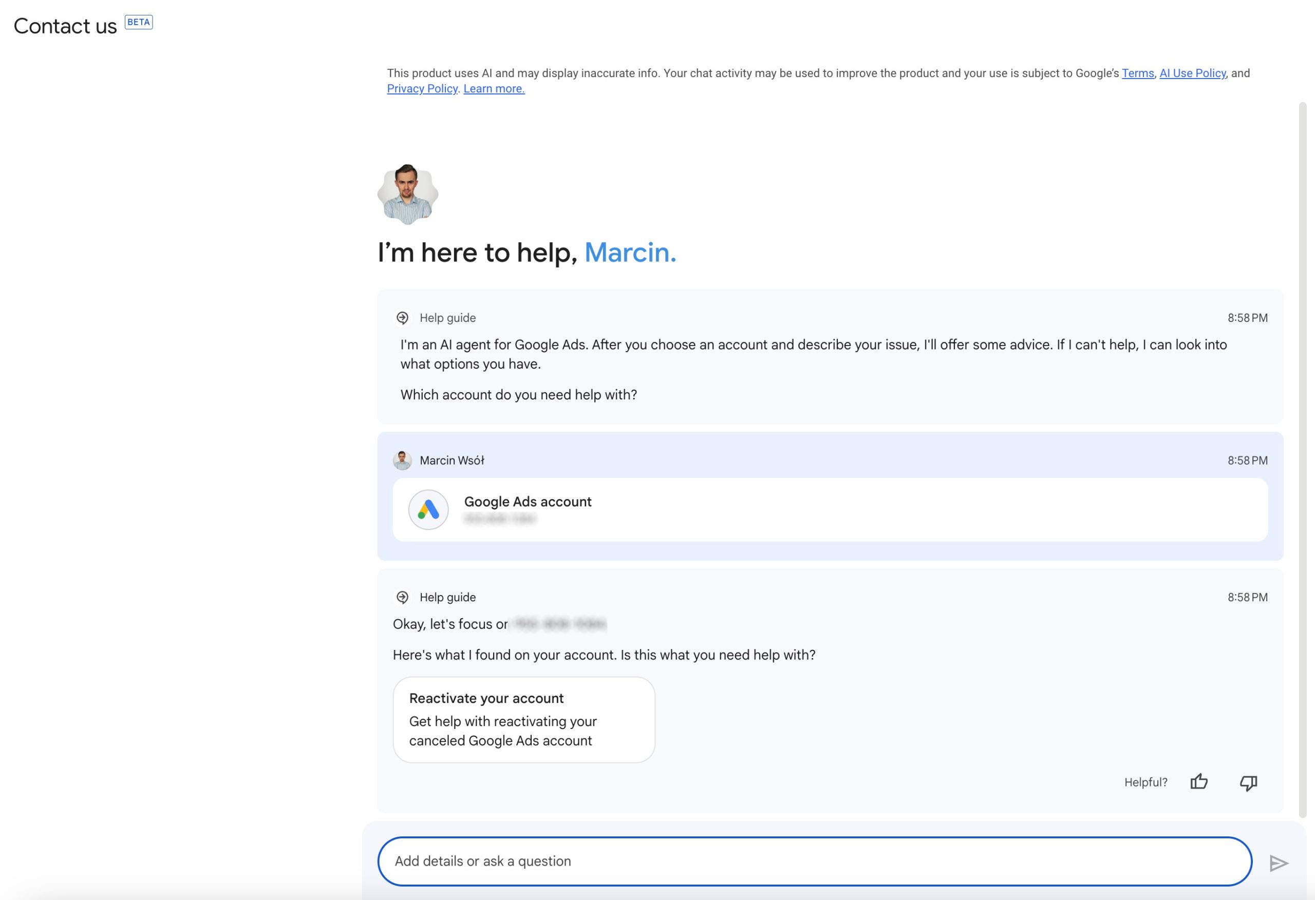 Google Ads rezygnuje z tradycyjnego formularza kontaktowego