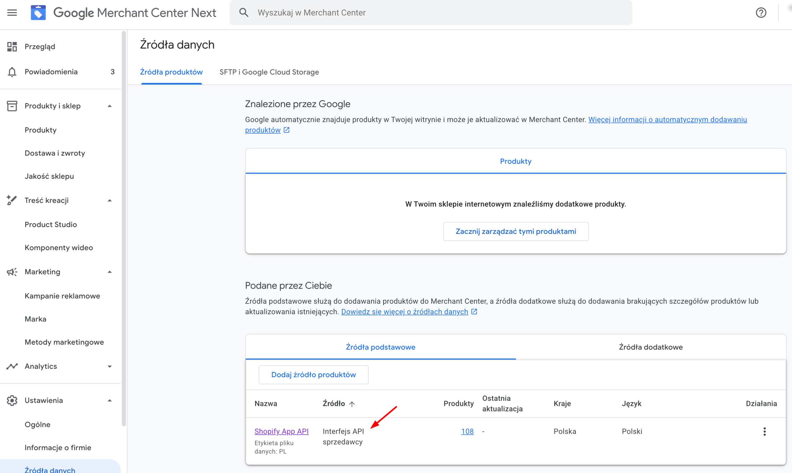 Shopify - jak przejść z Content API na Merchant API w Google Merchant Center