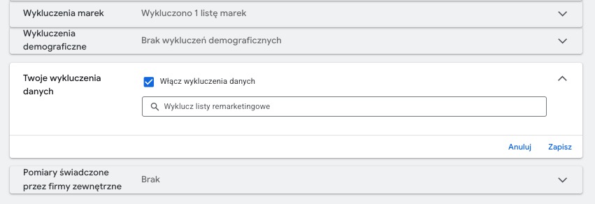 Performance Max zyskuje wykluczenia danych własnych