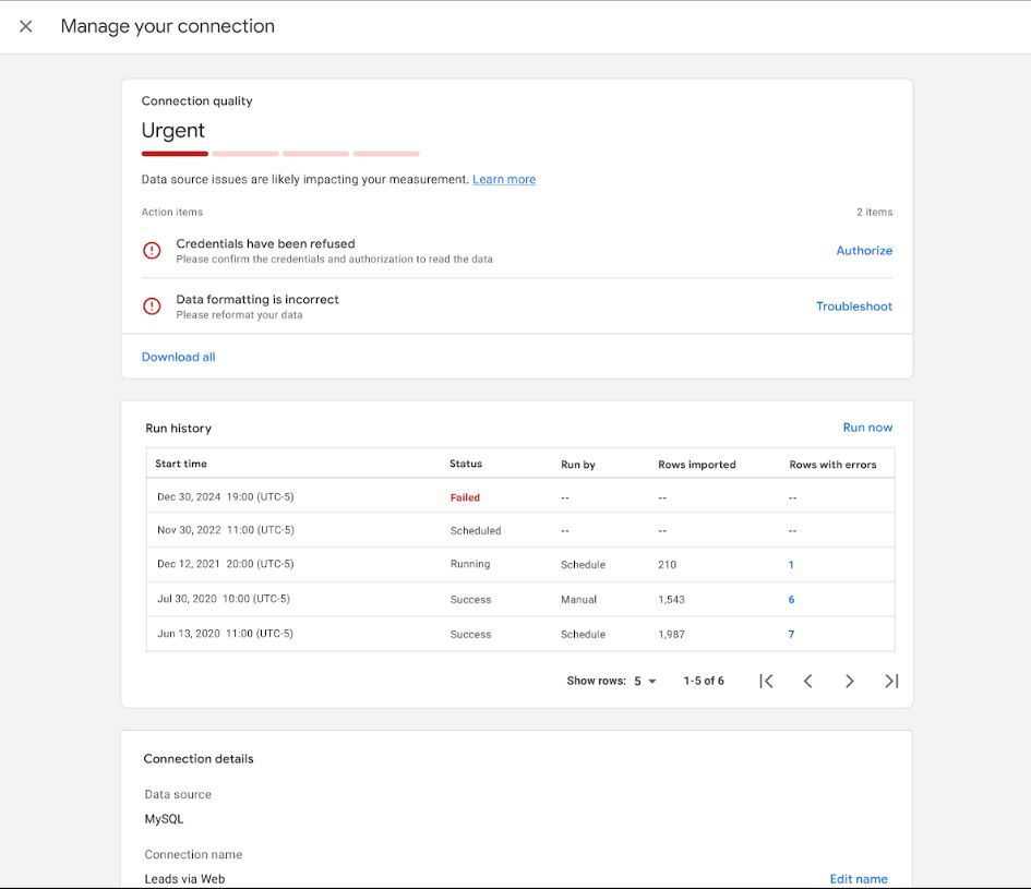 Nowa diagnostyka źródeł danych w Data Manager