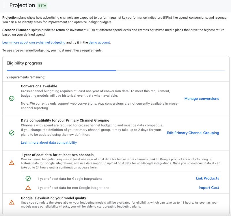 GA4 wprowadza Projection Plans (Beta)
