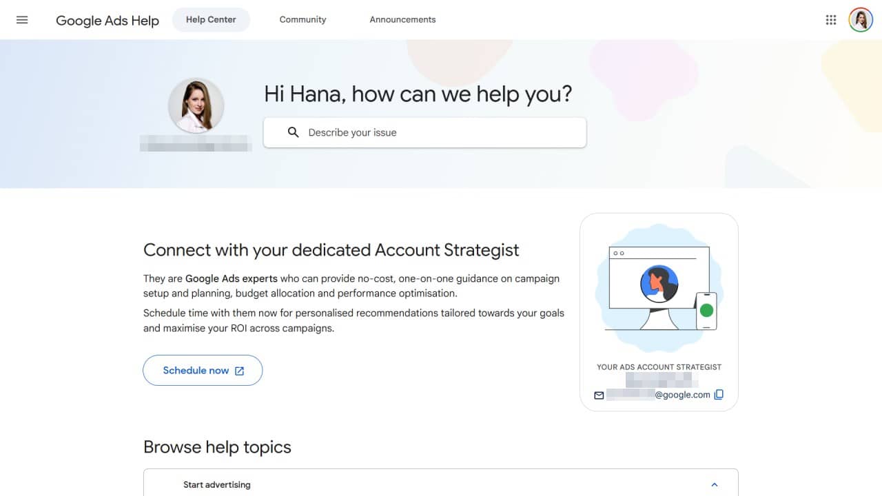 Google Ads dodaje bezpośredni kontakt do opiekuna w Help Hub