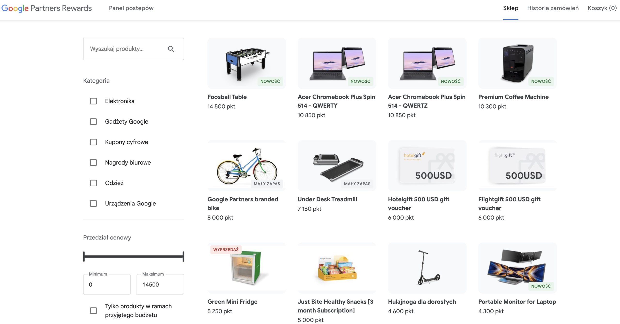 Nowy wygląd panelu Google Partners Rewards