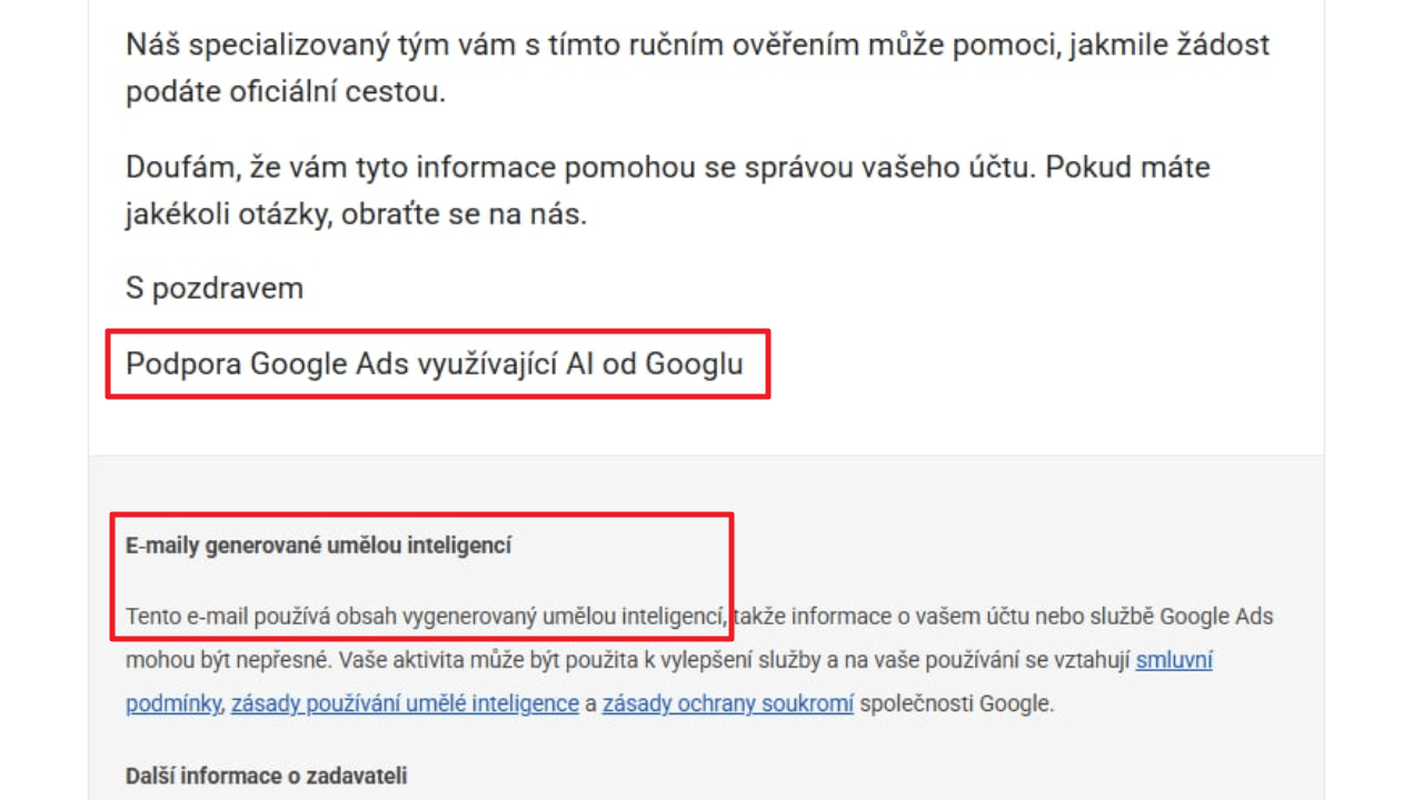 Maile z Supportu Google Ads mogą być generowane przez AI