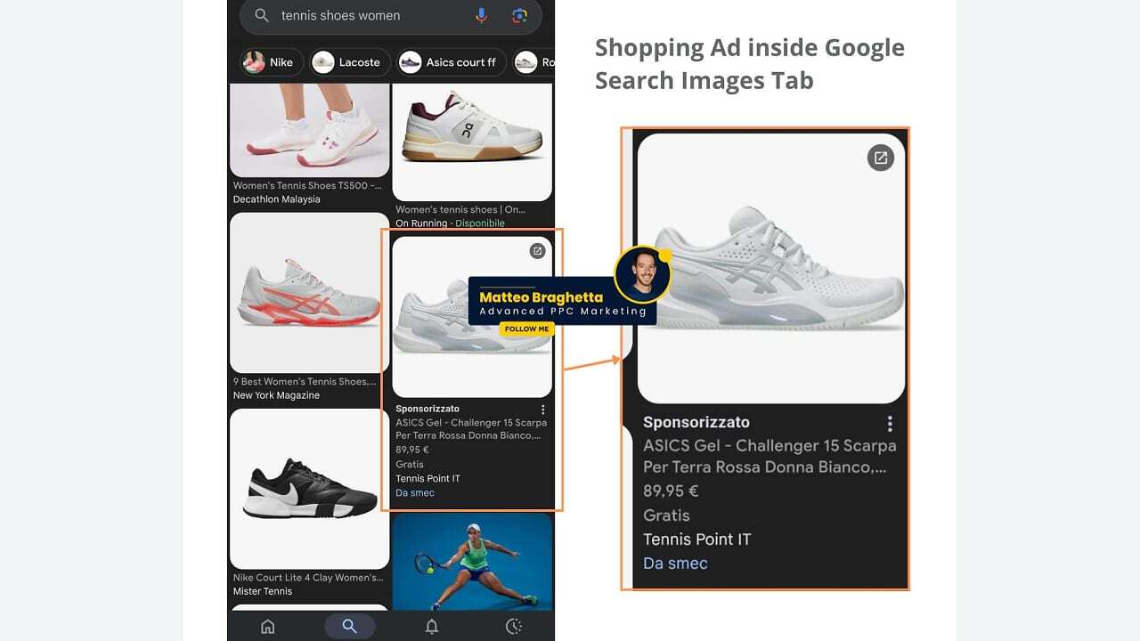 Reklamy produktowe między obrazami w Google Grafika