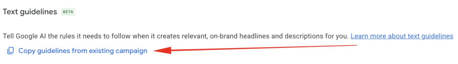 Kopiowanie wskazówek dotyczących tekstu między kampaniami