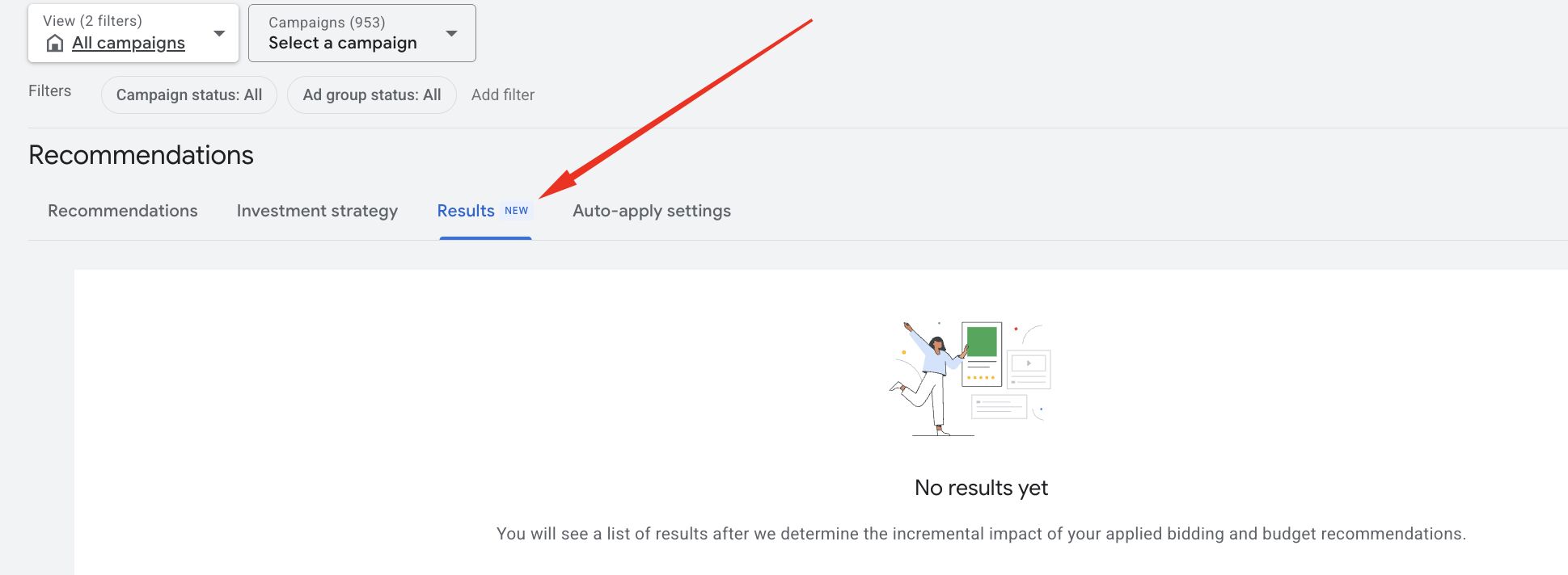 Nowa zakładka "Results” w sekcji Rekomendacje