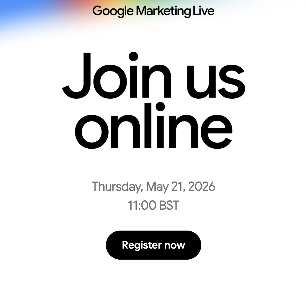 Google Marketing Live 2026 - wydarzenie online już 21 maja