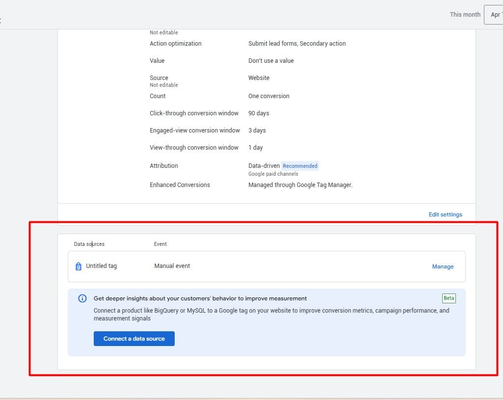 Nowa opcja „Connect a data source” w Google Ads