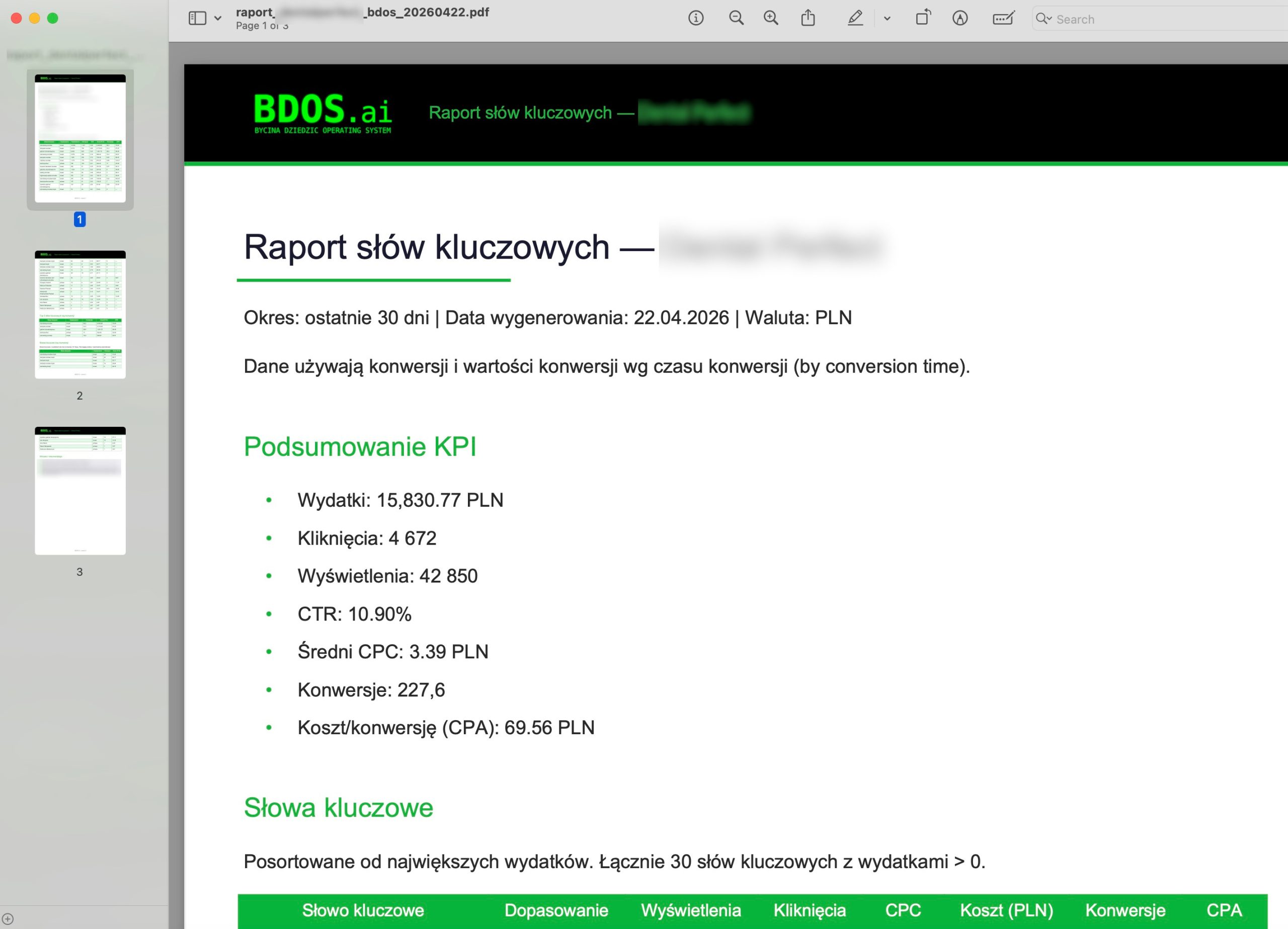 BDOS.ai - narzędzie AI do zarządzania kampaniami Google Ads - zalety, wady i moja subiektywna opinia