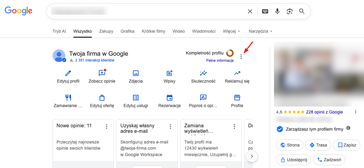 Numer telefonu w reklamach Google Ads a Profil Firmy w Google - ustawienia i wpływ na przypisywanie konwersji
