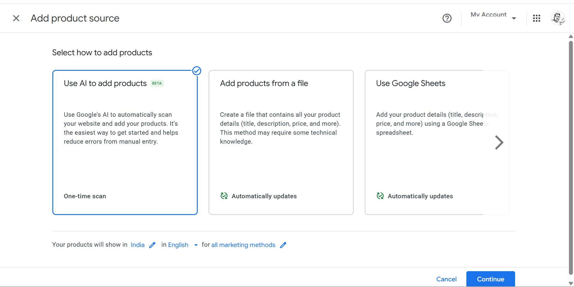 Dodawanie produktów w Merchant Center za pomocą AI (beta)