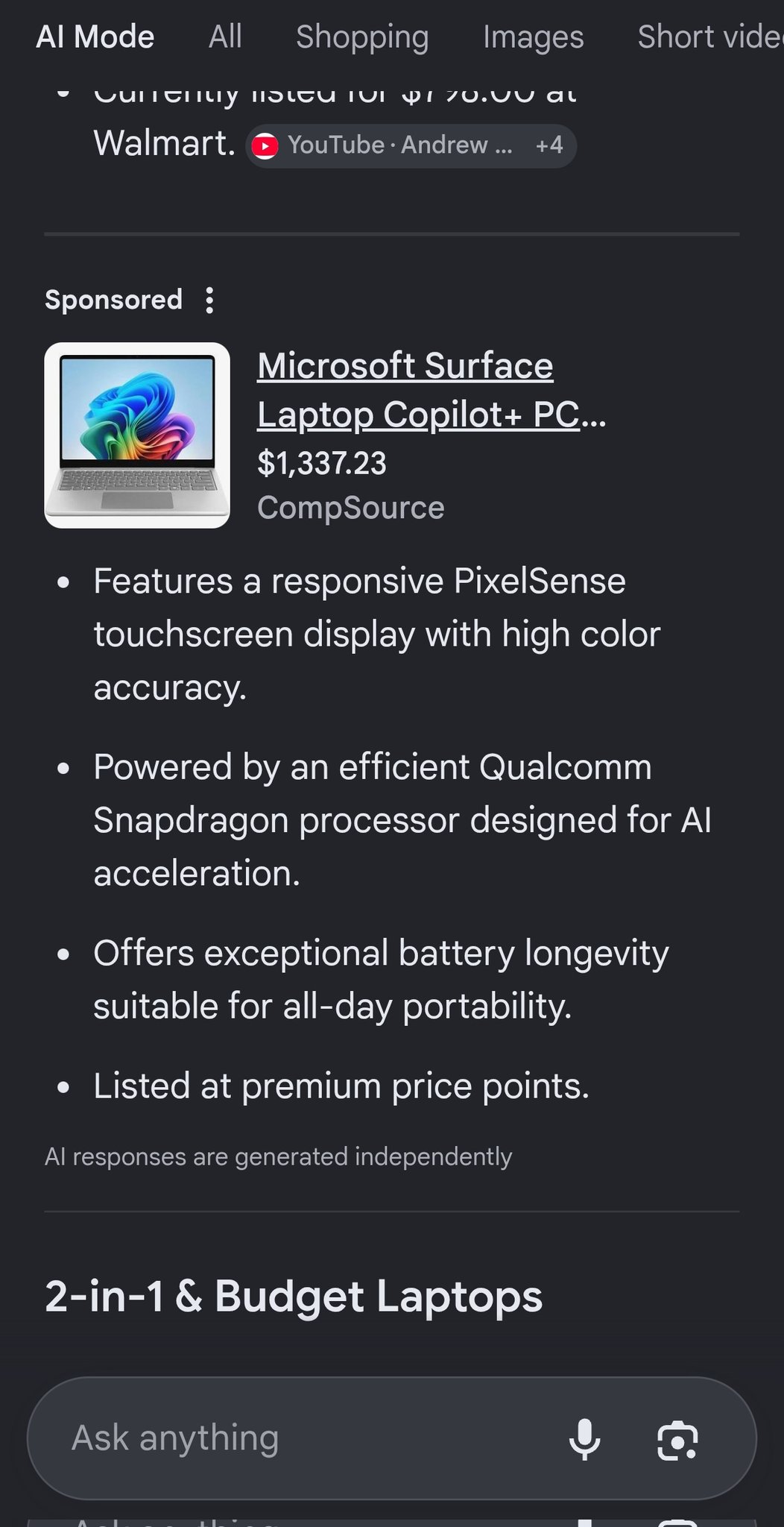 Nowe formaty reklam produktowych w AI Mode