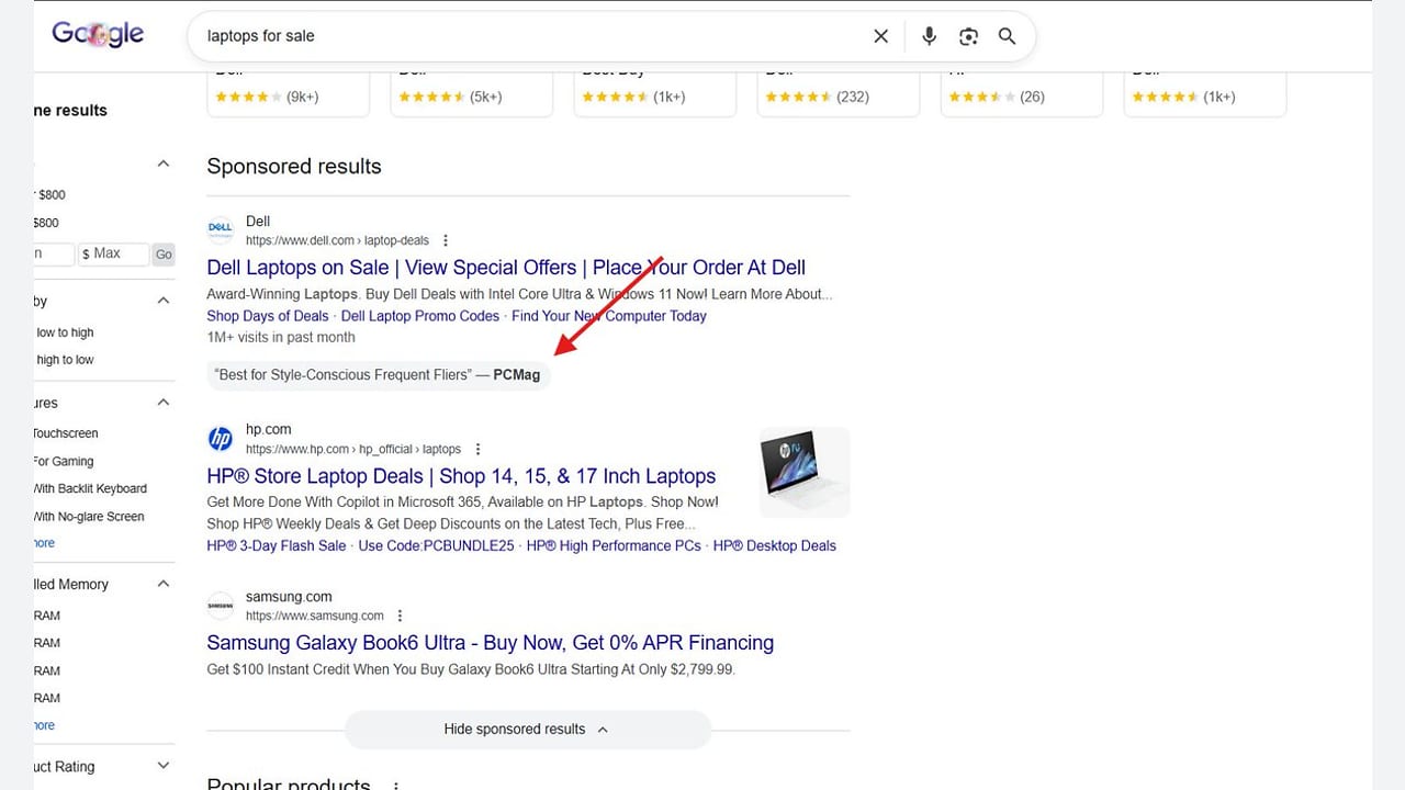 Google ponownie testuje opinie wydawców w reklamach
