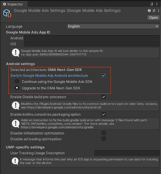 Next-Gen SDK dla reklam mobilnych w Unity