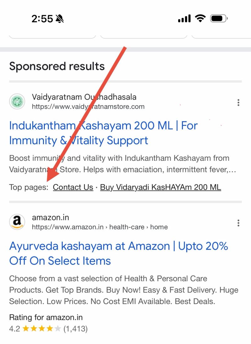 "Top Pages” pod reklamami Google Ads